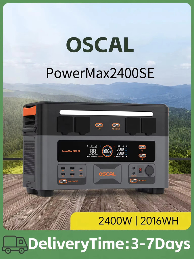 OSCAL 2400 SE Tragbarer Solargenerator mit 2016Wh Energiespeicher und 2400W Spitzenleistung für Outdoor-Camping - Bild 6