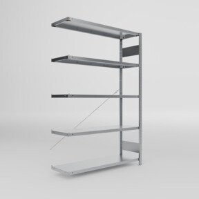 Meta Fachboden-Anbauregal S3 CLIP verzinkt silber B/T/H: 200 x 130 x 40 cm - Bild 1