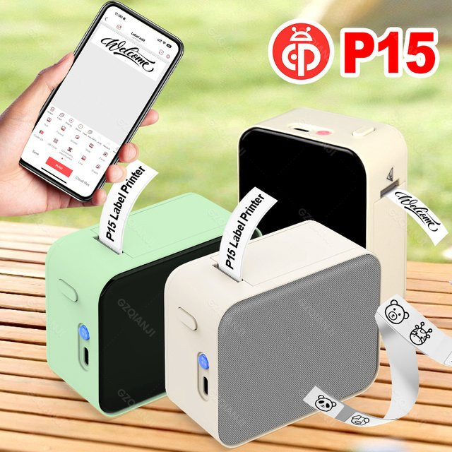 GZQIANJI Mini Smart Thermo-Etikettendrucker P15 D110 Bluetooth Tintenloser Sticker Maker für DIY und Markierungen - Bild 1