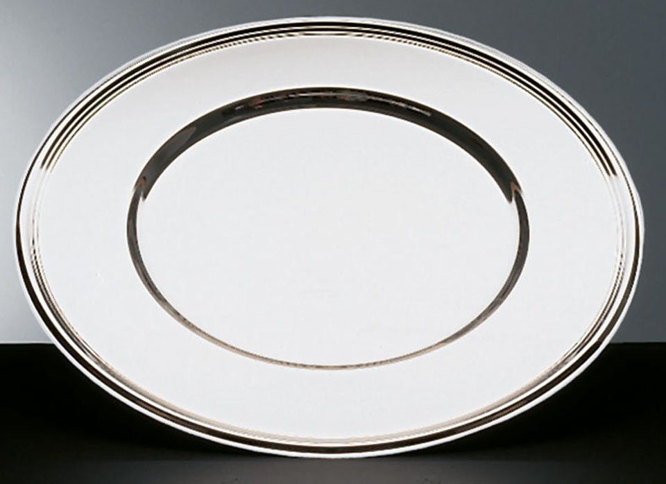 APS Platzteller aus Edelstahl mit Fadendekor, Durchmesser: 33 cm - Bild 1