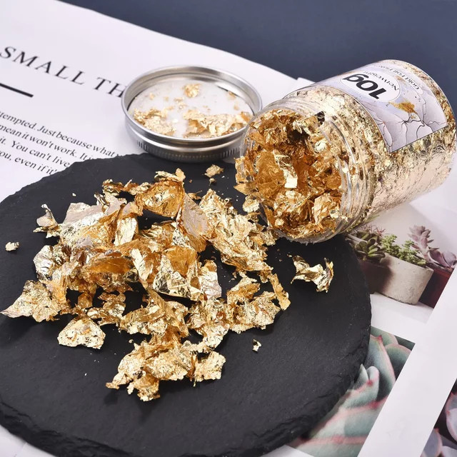 Glänzende Gold und Silber Blattgold-Imitationen aus Kupferfolie für DIY-Handwerk und Nail Art Dekoration - Bild 1
