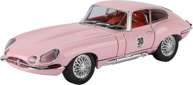 Fourall- Model Cars Jaguar E-Type Diecast Metallmodellauto, 1:24, rosa, mit Sound & Licht - Bild 1