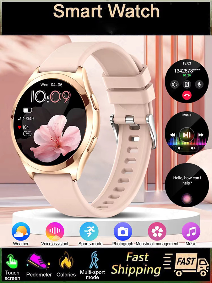 LIGE Smartwatch für Damen in Pink mit Bluetooth-Anruffunktion, wasserdichtem Sportarmband und Gesundheitsmonitor - Bild 6
