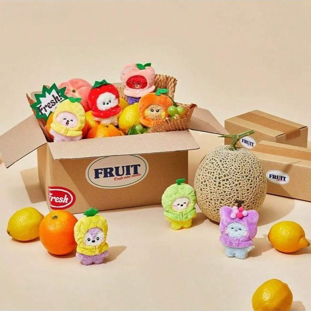 LINE FRIENDS BT21 MININI FRUITS DOLL, Mini Frucht-Puppe Plüsch-Anhänger, Schlüsselanhänger - Bild 1