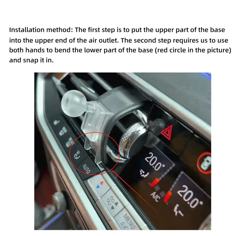 Magnetischer Autotelefonhalter mit kabellosem MagSafe-Ladegerät für BMW 3er G20 in Schwarz - Bild 2