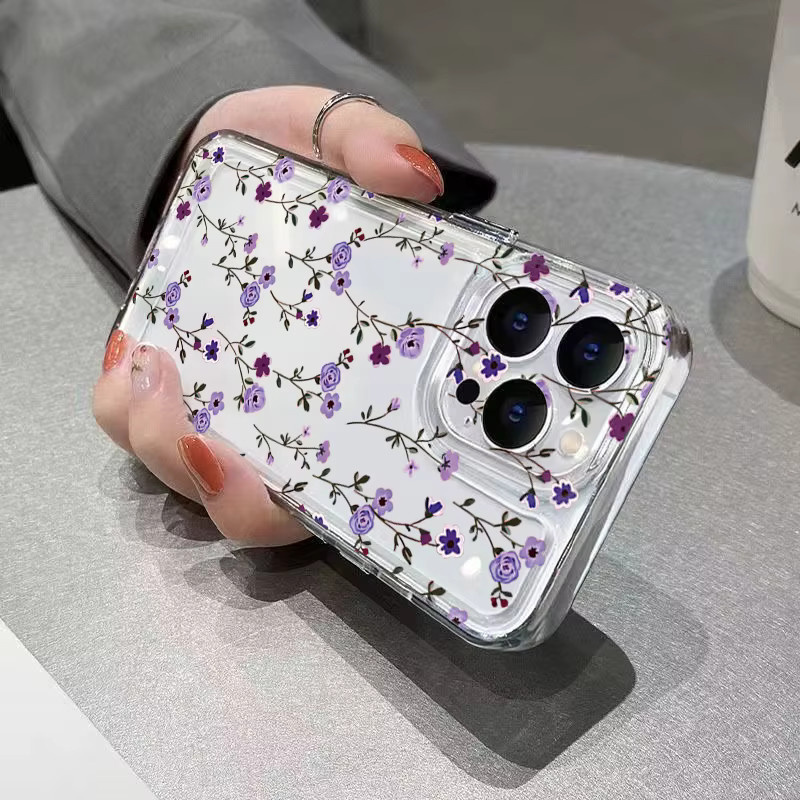 Transparente Handyhülle mit buntem Blumenmuster für Samsung Galaxy S26 S25 S24 S23 S22 Ultra Plus S21 FE A16 A36 A35 A55 A34 A54 A53 - Bild 4