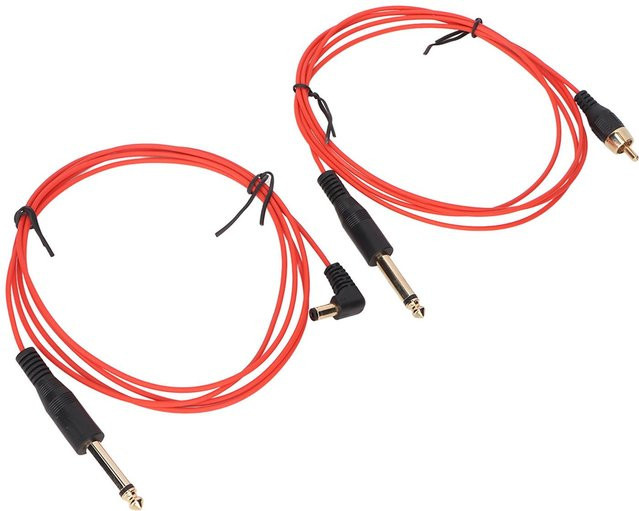 DIYelecs Tattoo Clip Cord Set, 2 Stück, Farbe: Rot, Länge: 1,8 m, Außendurchmesser: 2,2 mm - Bild 1