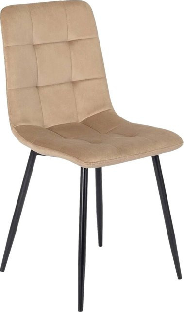 WIPMEB Stuhl PERU in Beige aus Velourstoff mit Metallgestell, B/H/T: 42 x 90,5 x 52 cm - Bild 1