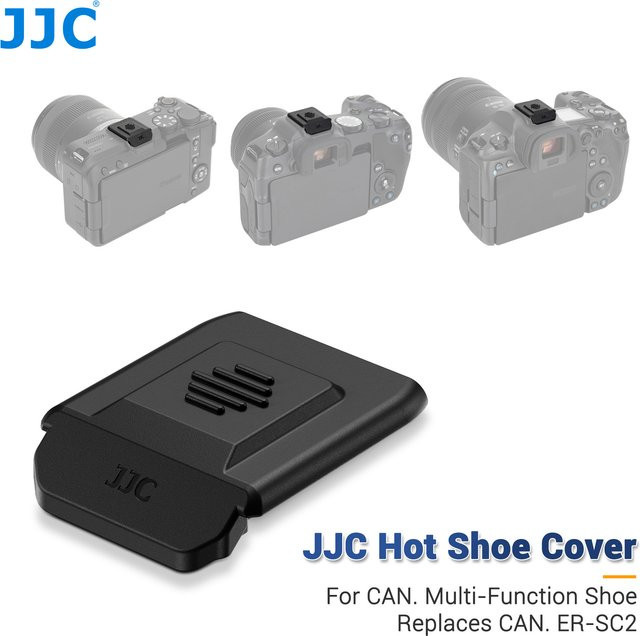 JJC Blitzschuhabdeckung Schwarz für Canon R50, R5II, R6 Mark III, R10, R8, R7, R5C, R3, R1 und PowerShot V1 als Ersatz für ER-SC2 - Bild 1