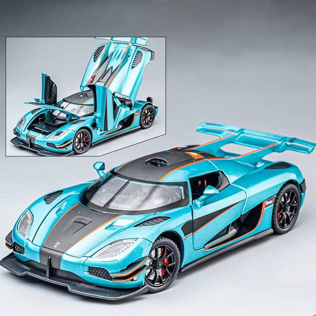JJRC Koenigsegg ONE 1 Automodell, 1:24, blau, mit Licht und Ton, ab 3 Jahren - Bild 1