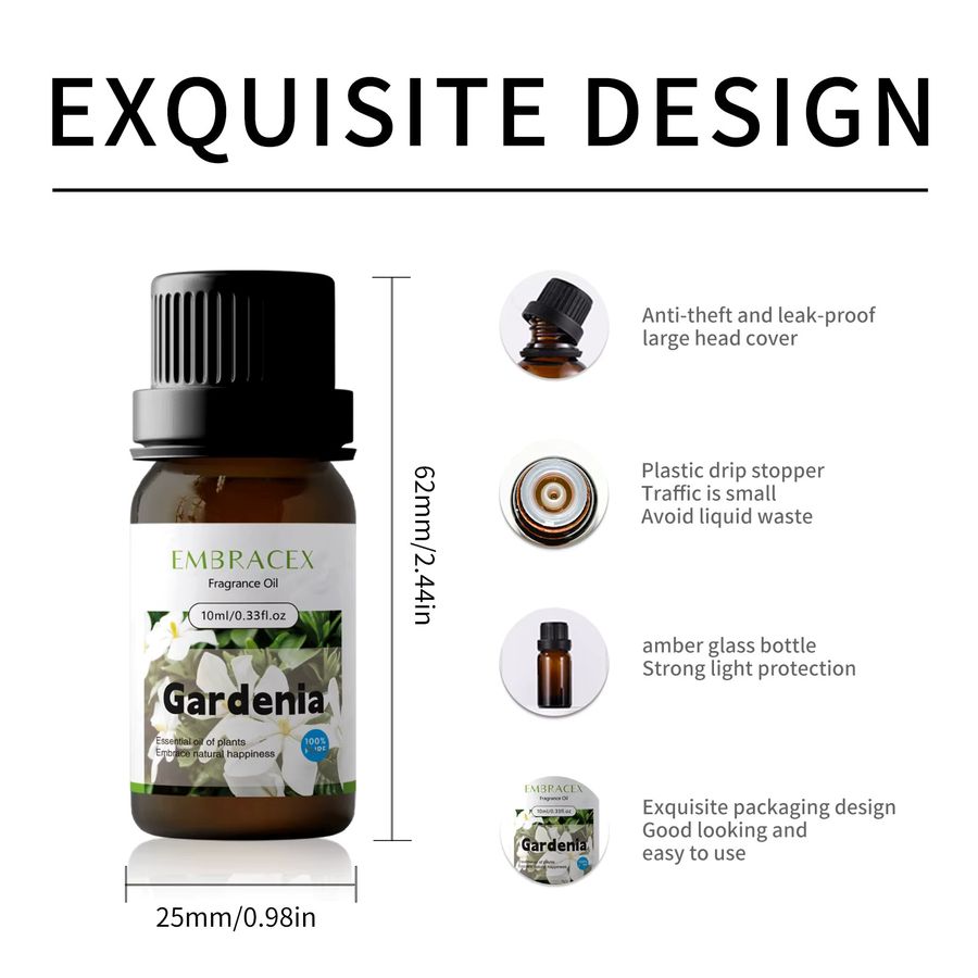 EMBRACEX Gardenia Ätherisches Öl mit blumigem Duft für die Haut- und Haarpflege, 10 ml - Bild 2