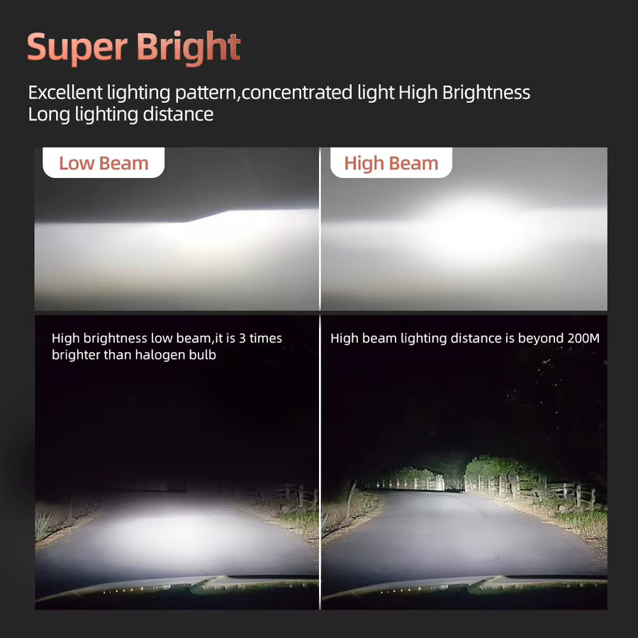 KINGSOFE 4-teiliges LED-Scheinwerfer-Set H11 HB3 Turbo-Lampen 30000LM 6000K in Silber für Toyota Auris E15 - Bild 2