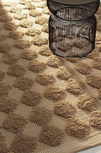 Jotex CLEMENTINE Baumwollteppich mit Rautenmuster in Beige, rutschfest und modern - Bild 1