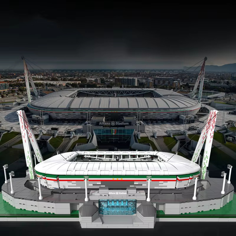 Xturboman Architektur Modell Bausteine Allianz Stadium Turin mit Licht und Mini Bricks in Mehrfarbig - Bild 3