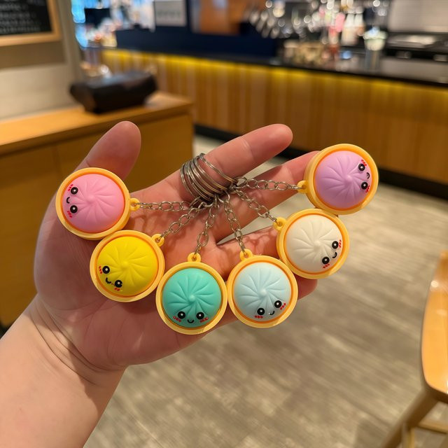 Schlüsselanhänger Dumpling Baozi, multicolor, Kunststoff, Unisex - Bild 1