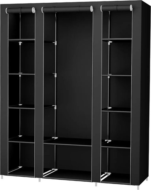 Songmics Kleiderschrank aus Stoff und Metall in Schwarz, B/T/H: 150 x 45 x 175 cm - Bild 1