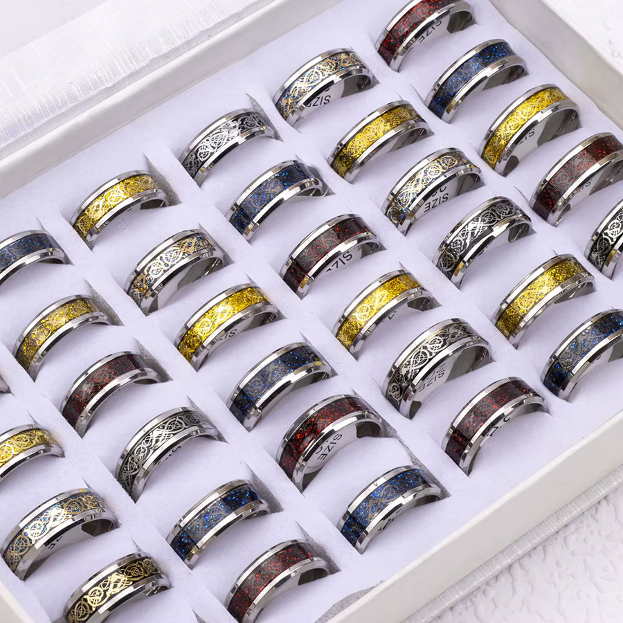 EKUSTYEE Ring Edelstahl, Silber, Herren - Bild 2