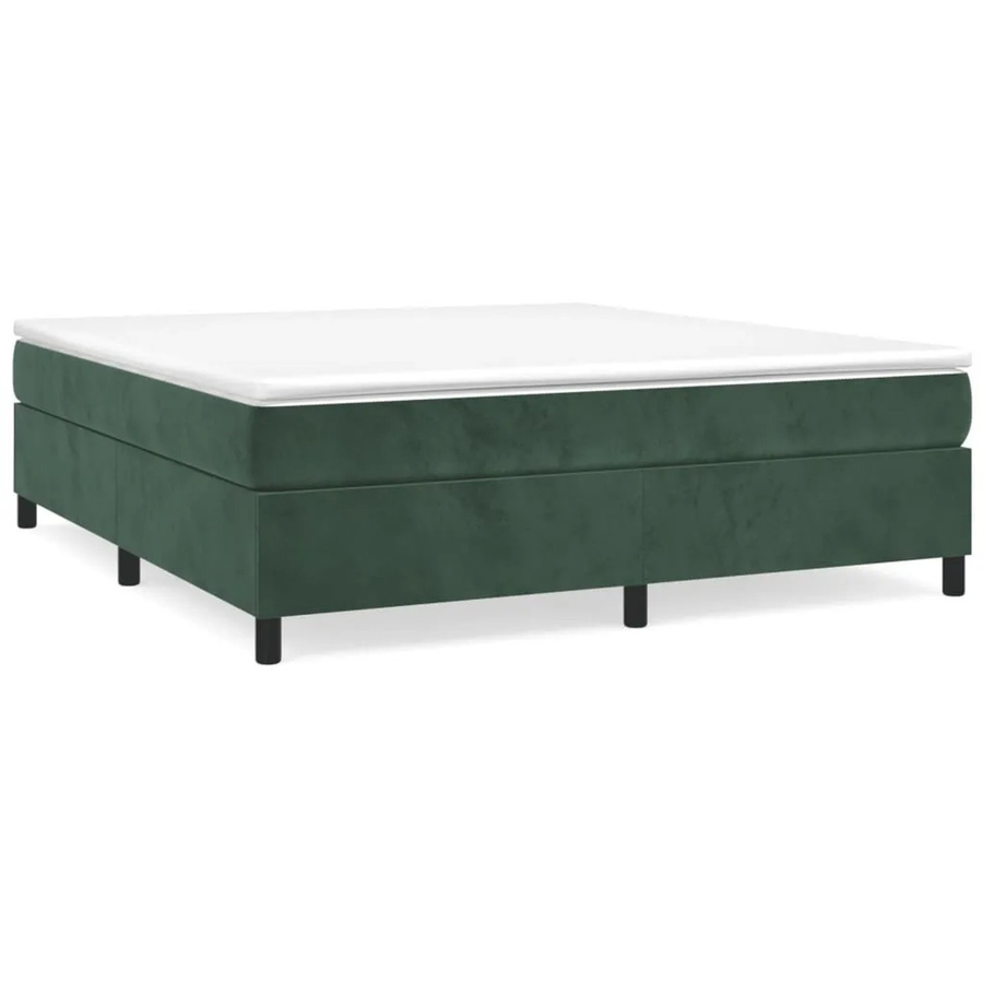 vidaXL Boxspringbett aus Samt in Dunkelgrün B/T/H: 180 x 200 x 35 cm - Bild 2