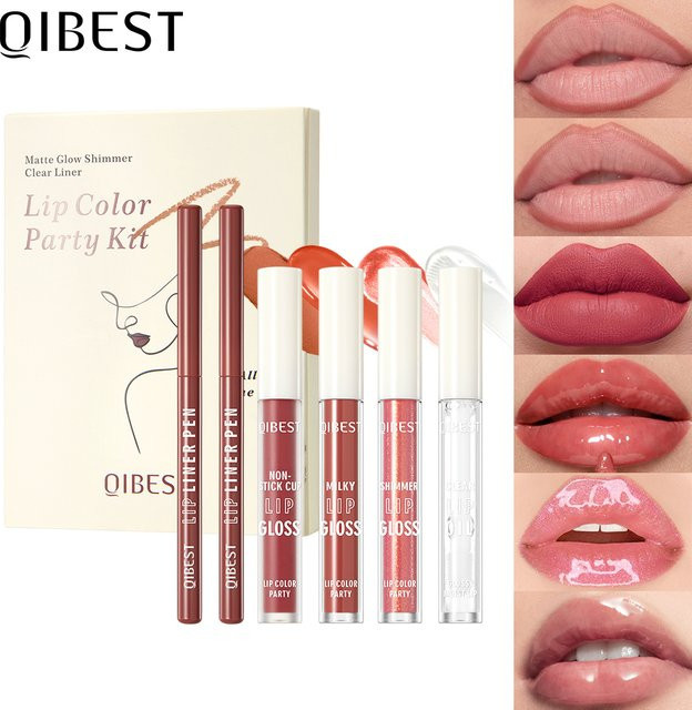 QIBEST Lippen-Make-up-Set, Matt, 04#, Unisex - Bild 1