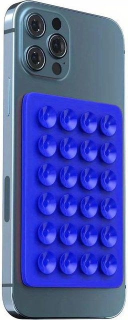 QI CHEN Silikon-Telefonhaltermatte mit Saugnapf, quadratischer Wandständer für die Gehäusemontage, blau - Bild 1