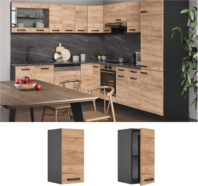Vicco Küchenschrank R-Line Hängeschrank Eiche Anthrazit Breite: 30 cm - Bild 1