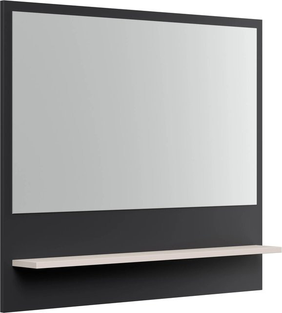 Posseik Flurspiegel Paneel Beauregard-L mit Rahmen und Ablage in Creme-Grafit, B: 90,0 cm, H: 104,9 cm, T: 13,8 cm - Bild 1