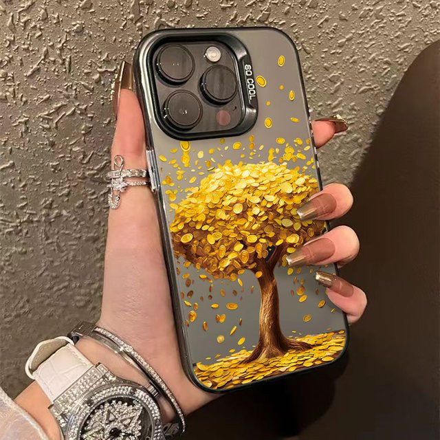 Geldbaum Handyhülle für Apple iPhone (verschiedene Modelle) mit mattem Hardcase Design in Multicolour - Bild 1