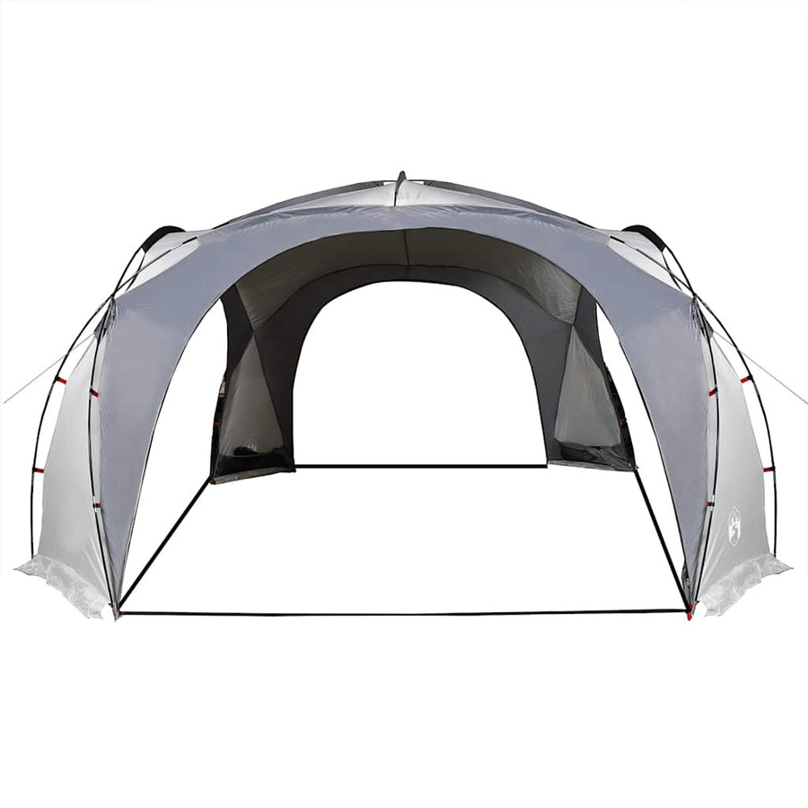 vidaXL Partyzelt Weiß und Grau aus Polyester und Glasfaser mit Netzwänden und Tragetasche B: 455 cm, T: 455 cm, H: 240 cm - Bild 3