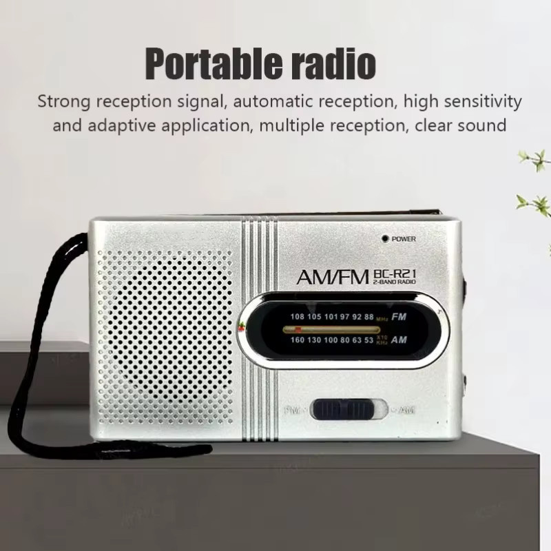 VIKEFON Mini-Radio BC-R21/961/962 in Silber, tragbares AM/FM Radio, batteriebetrieben - Bild 2