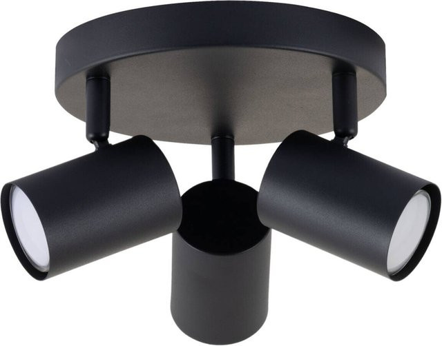 Pocoline Spotrondell Thanina Deckenleuchte 3-flg. Schwarz Metall H: 12 cm, B: 27,5 cm, GU10 - Bild 1