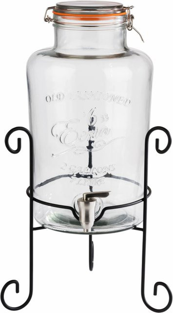APS Getränkespender OLD FASHIONED aus Glas und Metall, Schwarz, 7 l, H: 50,5 cm, B: 27 cm, T: 27 cm - Bild 1