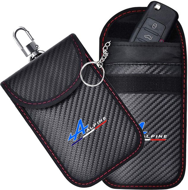 Alpine Autoschlüssel-Etui Faraday-Tasche zur Signalblockierung in Schwarz - Bild 1