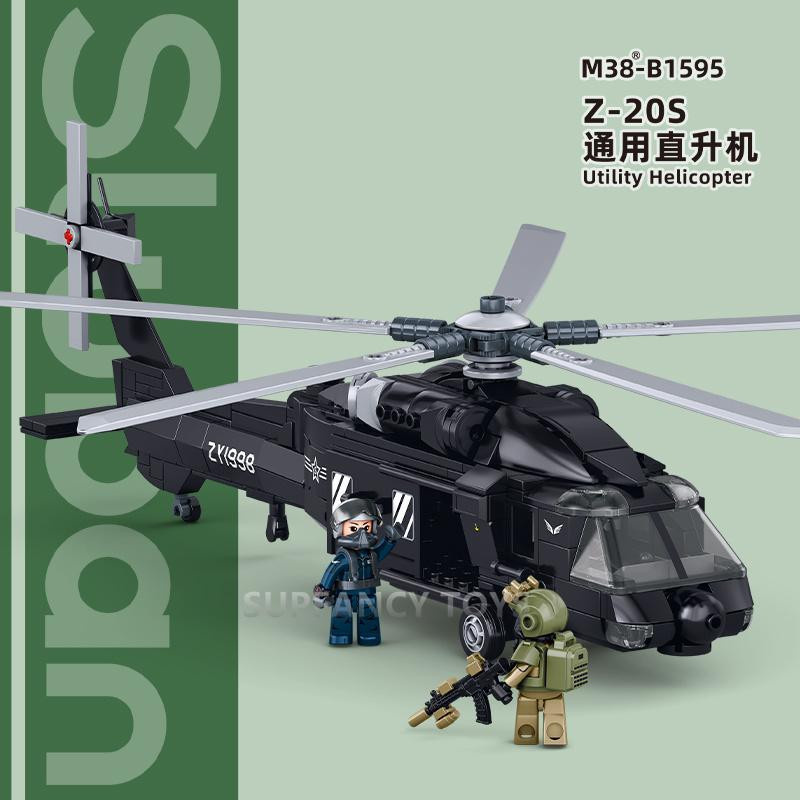 Sluban Armee Z-20 Taktischer Hubschrauber Bausteine 382 Teile - Bild 2