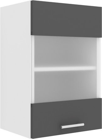 VCM Hängeschrank Esilo in Grau mit Glastüren, B/H/T: 40 x 60 x 31 cm - Bild 1