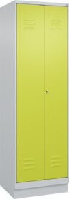 C+P Wäsche-Spind Classic PLUS mit Sockel und 2 Abteilen, Lichtgrau/Clowngrün, B/T/H: 195 x 60 x 50 cm - Bild 1