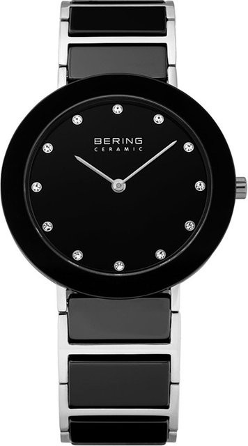 Bering Armbanduhr, Keramik, Edelstahl, Quarz, Schwarz, 35 mm, Damen - Bild 1
