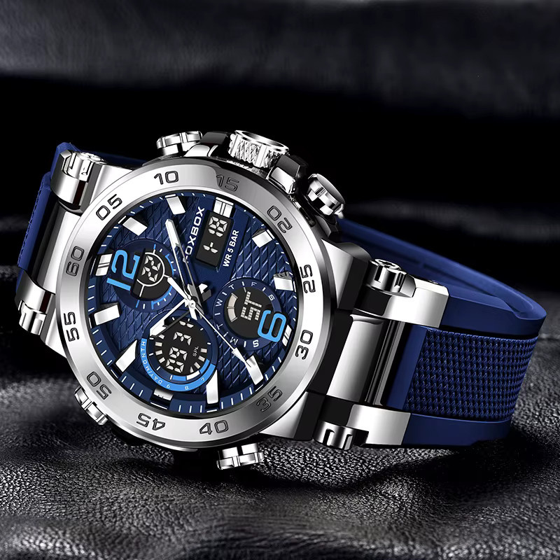 FOXBOX Armbanduhr, Digitaluhr, Quarz, Blau, Herren, 5 ATM - Bild 3