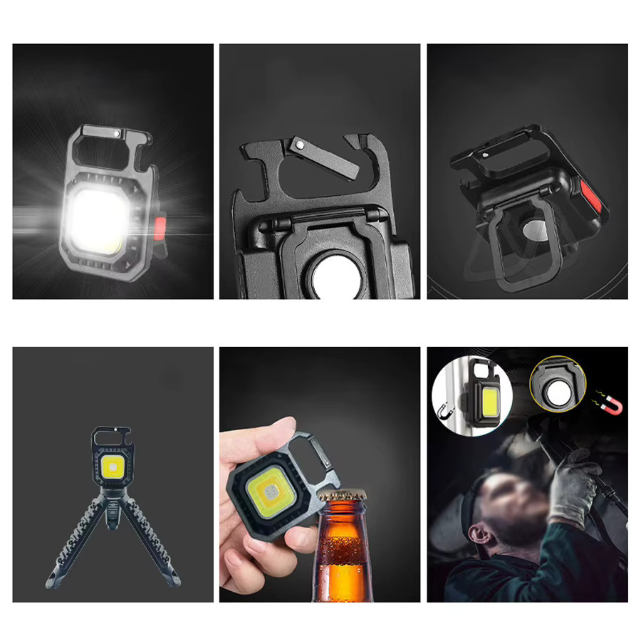 GGBEE Mini LED Taschenlampe mit COB-Licht, magnetisch, wiederaufladbar, Schwarz - Bild 6