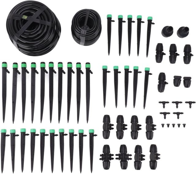 Aimo Automatisches Tropfbewässerungs-Kit für Hochbeete mit Micro-Sprayer in Schwarz - Bild 1