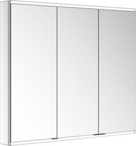 Keuco Spiegelschrank Royal Modular 2.0 mit 3 Drehtüren aus Kristall-Doppelspiegel, LED-Beleuchtung und Sensor-Schalter, B/H/T: 110 x 90 x 12 cm, Silber/Weiß - Bild 1