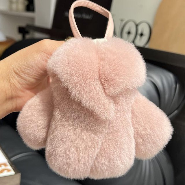 Linyi toy Schlüsselanhänger Kaninchenfell, 13 cm, Damen - Bild 1