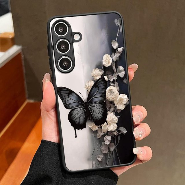 Magnetische Handyhülle mit Schmetterlingsblumen Muster für Samsung Galaxy S26 S25 S24 S23 S22 Ultra Plus FE in Multicolour - Bild 1