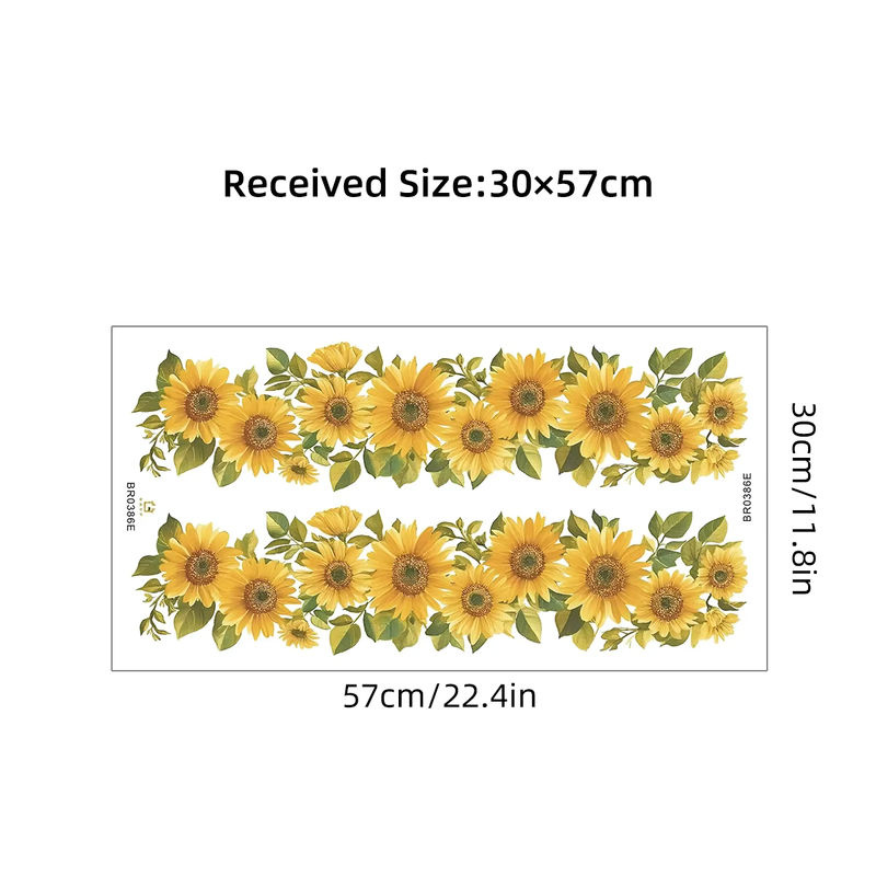 BRUP Wandtattoo Sonnenblumen im Aquarell-Stil für Kinderzimmer und Wohnzimmer, Floral, Gelb/Mehrfarbig - Bild 2