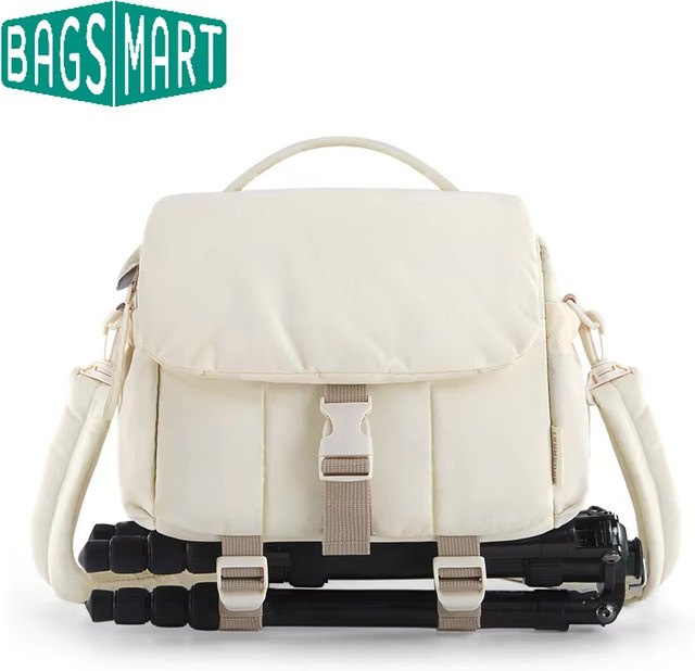 BAGSMART Kameratasche für Fotografen in Beige mit Regenschutz und Stativhalterung, passend für Sony, Nikon, Canon und Panasonic - Bild 1
