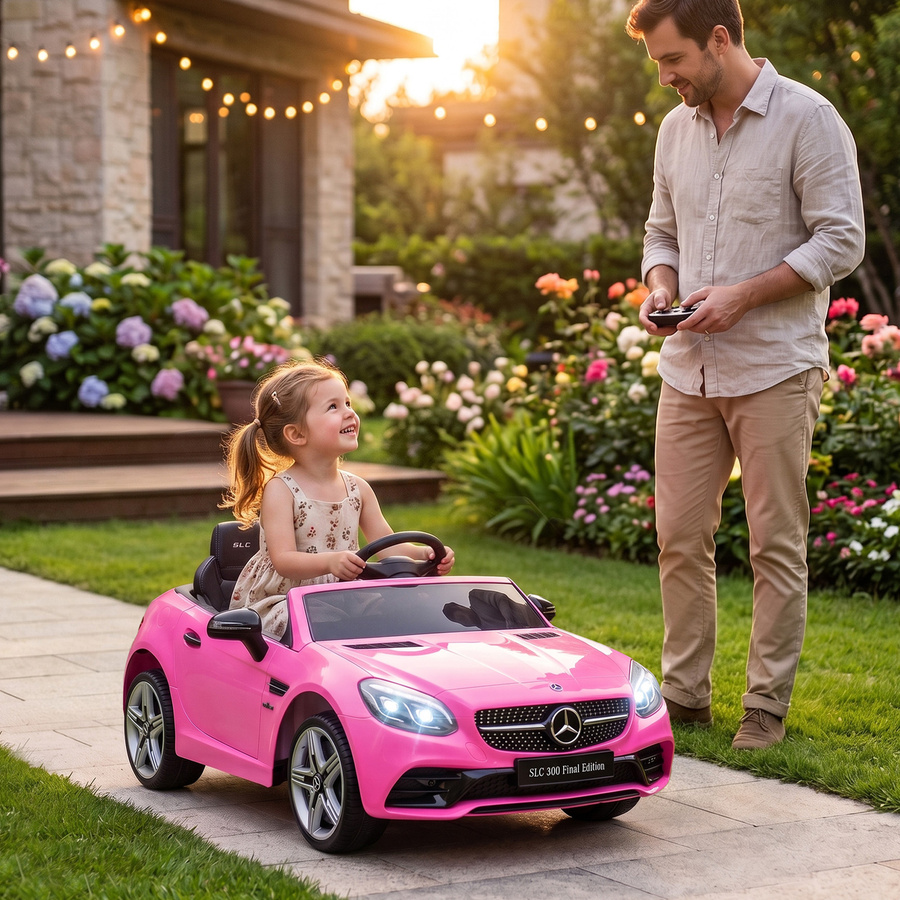 AIYAPLAY Mercedes SLC 300 Kinder Elektroauto, 12V, mit Fernbedienung, Rosa, ab 3 Jahre - Bild 2