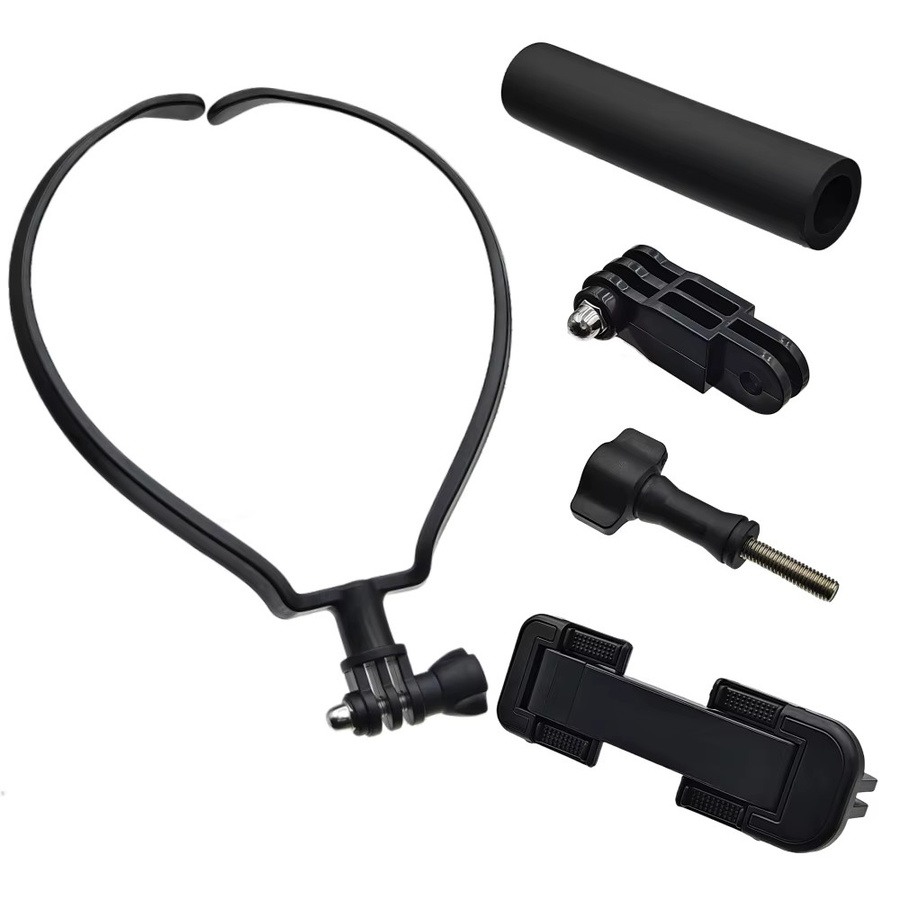 VeFly Tragbarer Hals-Telefonhalter in Schwarz, Universeller Lazy Stand für iPhone, Samsung und GoPro Hero 13 - Bild 4