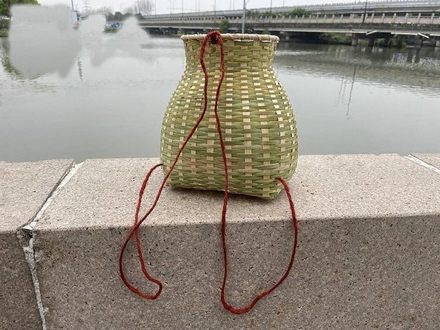 Binchi Outdoor Product Handgemachter Bambuskorb in Grün als Teepflückkorb und Dekorationsobjekt - Bild 1