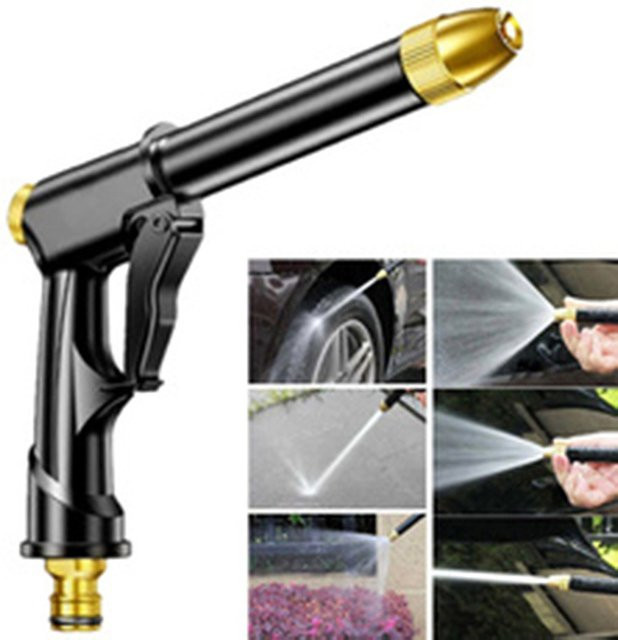 Einstellbare tragbare Hochdruck-Wasserpistole aus Aluminium in Schwarz für die Autoreinigung und Gartenbewässerung - Bild 1
