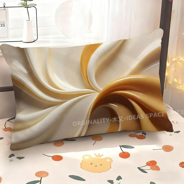 JMG Clothing Kissenbezug mit abstraktem Wirbelmuster in Beige, rechteckig, B: 60 cm, H: 40 cm - Bild 1