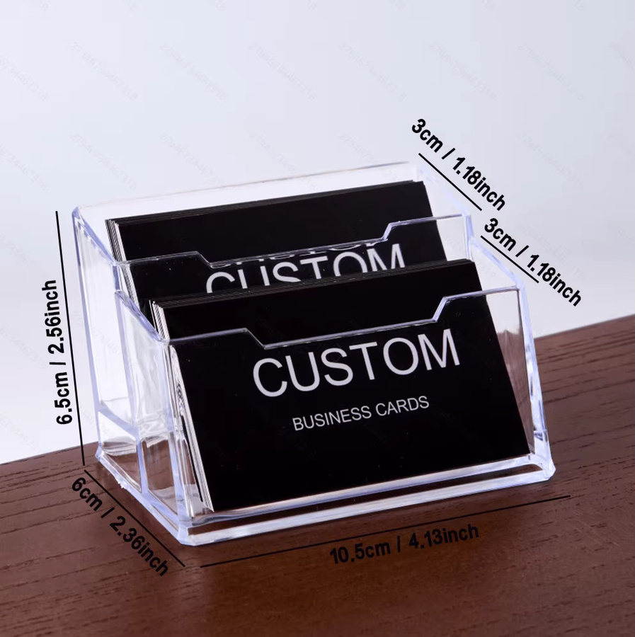 Personalisierte Visitenkarten mit Acryl-Aufbewahrungsbox in Schwarz, Matte Dankeskarten und Einladungen aus Papier und Kunststoff - Bild 2